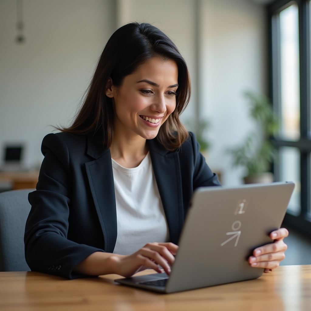 Persona che completa una procedura guidata di configurazione su un tablet